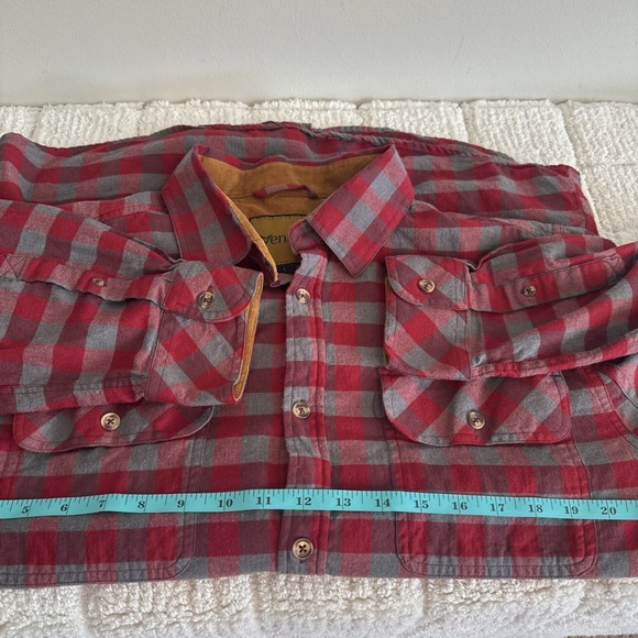 Venado Flannel Shirt Mens L Red Plaid Long Sleeve Button Up Casual Outdoor - Picture 4 of 11